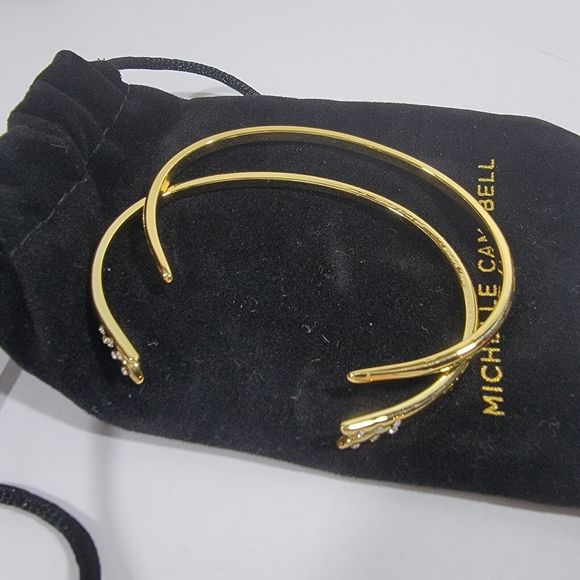 Michelle Campbell Gold Plated 2 Piece Bracelet Talon Cuff Set With Bag - Picture 1 of 6